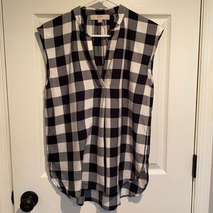 LOFT Sleeveless Gingham Top